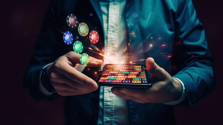 Layar blackjack live menunjukkan kartu dealer dan pemain serta tombol aksi